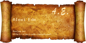 Alexi Ede névjegykártya